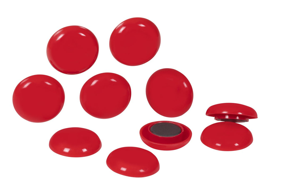 Quartet Magnet Buttons 30mm Red (5 Packs / 50 Total) - view 2