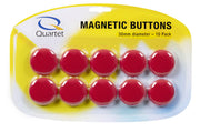 Quartet Magnet Buttons 30mm Red (5 Packs / 50 Total)