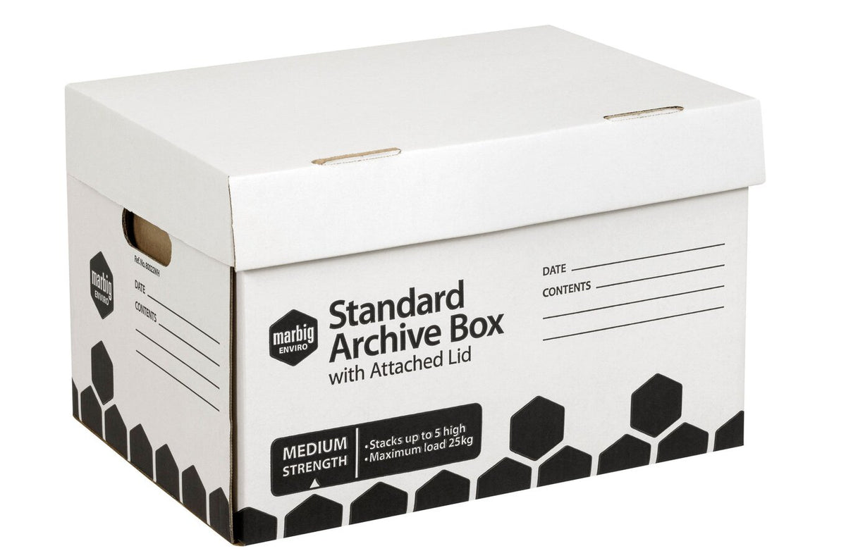 Marbig Enviro Archive Box with Attached Lid (Pack of 10)