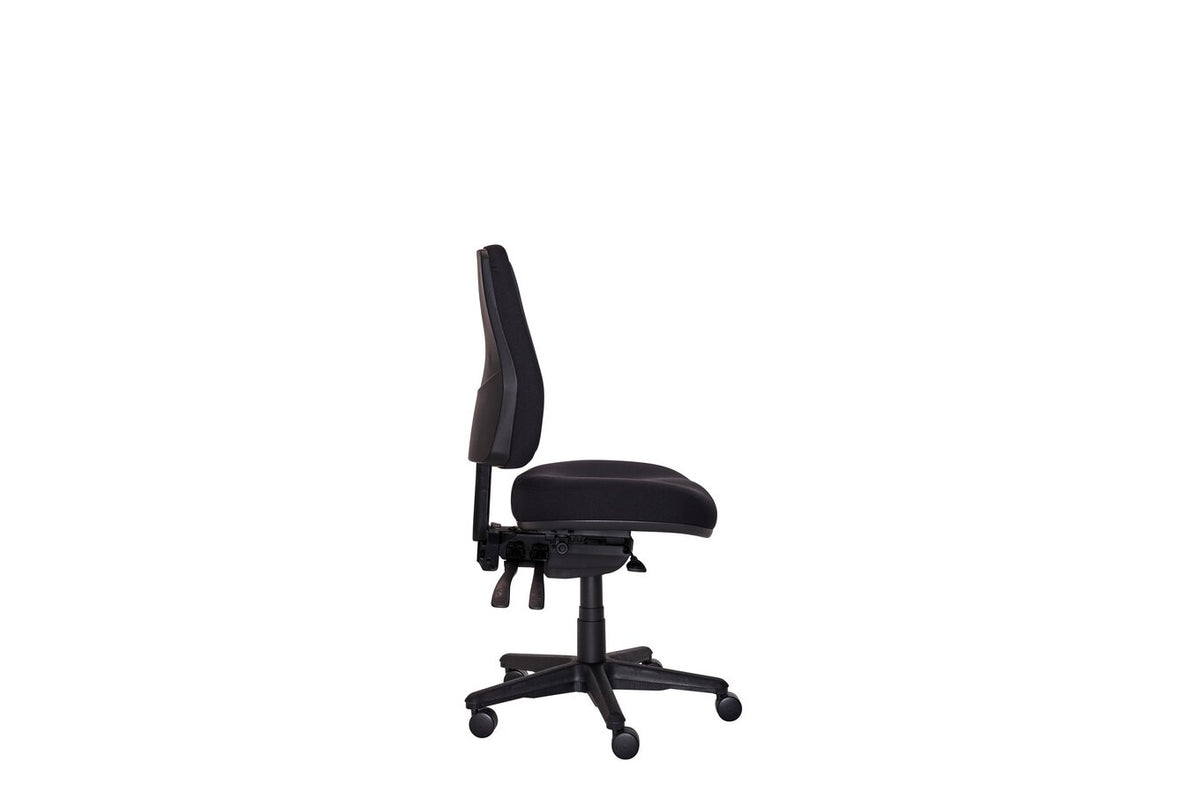 Buro Roma 3 Lever High Back Chair, Black Fabric - view 5