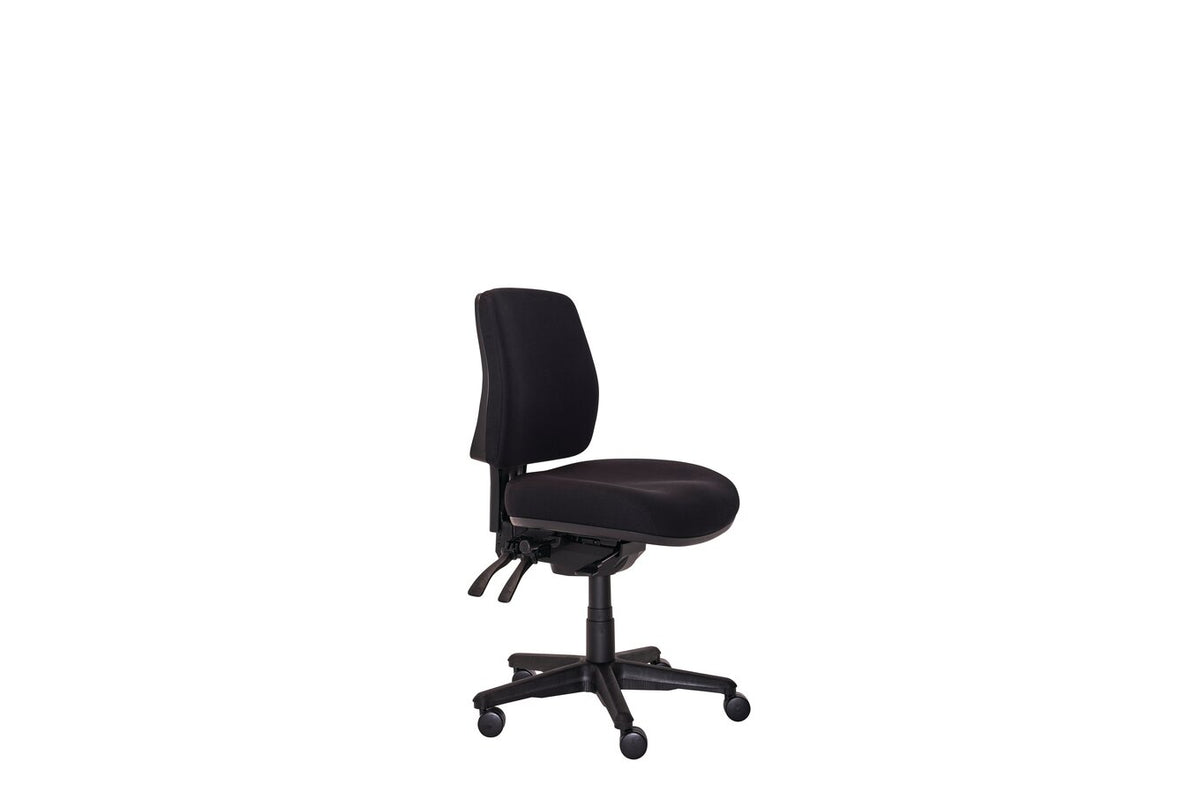 Buro Roma 3 Lever Mid Back Chair, Black Fabric - view 2