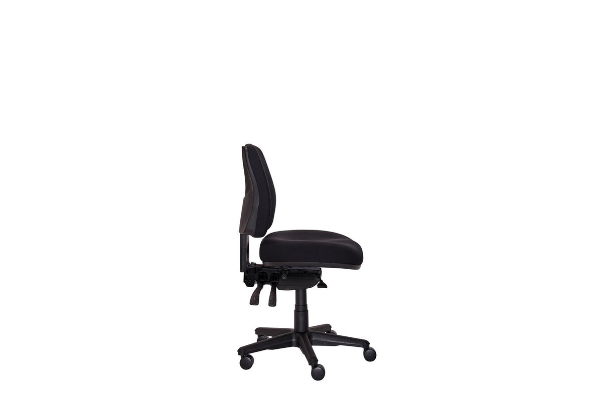 Buro Roma 3 Lever Mid Back Chair, Black Fabric - view 5
