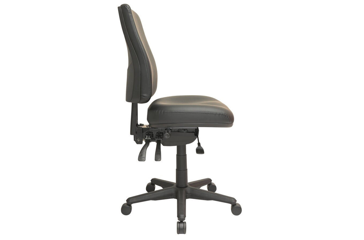 Buro Roma 3 Lever High Back Chair, Dillon PU Black Fabric - view 2