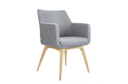 Konfurb Hady Chair, Keylargo Ash Fabric - 4 Leg Wood Base