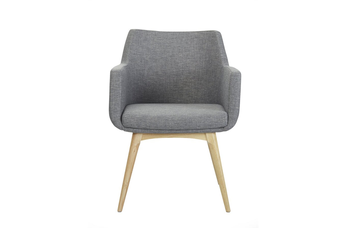 Konfurb Hady Chair, Keylargo Ash Fabric - 4 Leg Wood Base - view 2