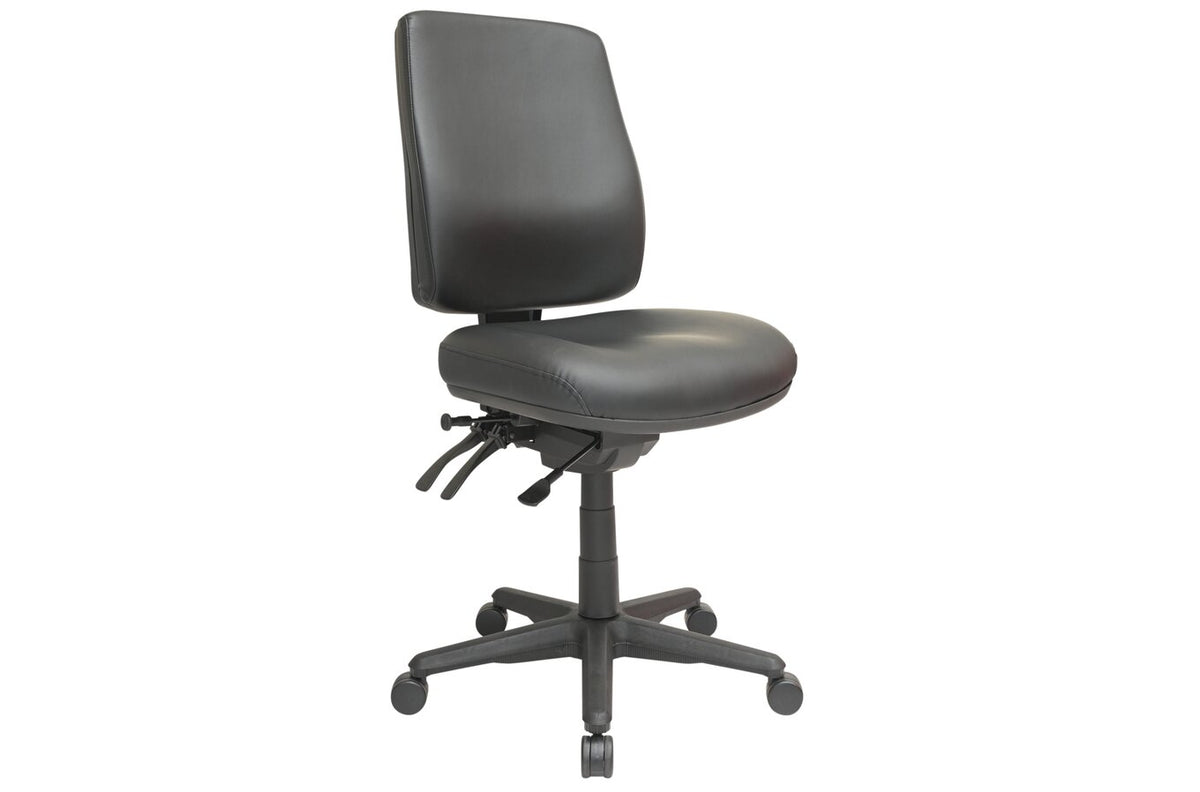 Buro Roma 3 Lever High Back Chair, Dillon PU Black Fabric - view 3