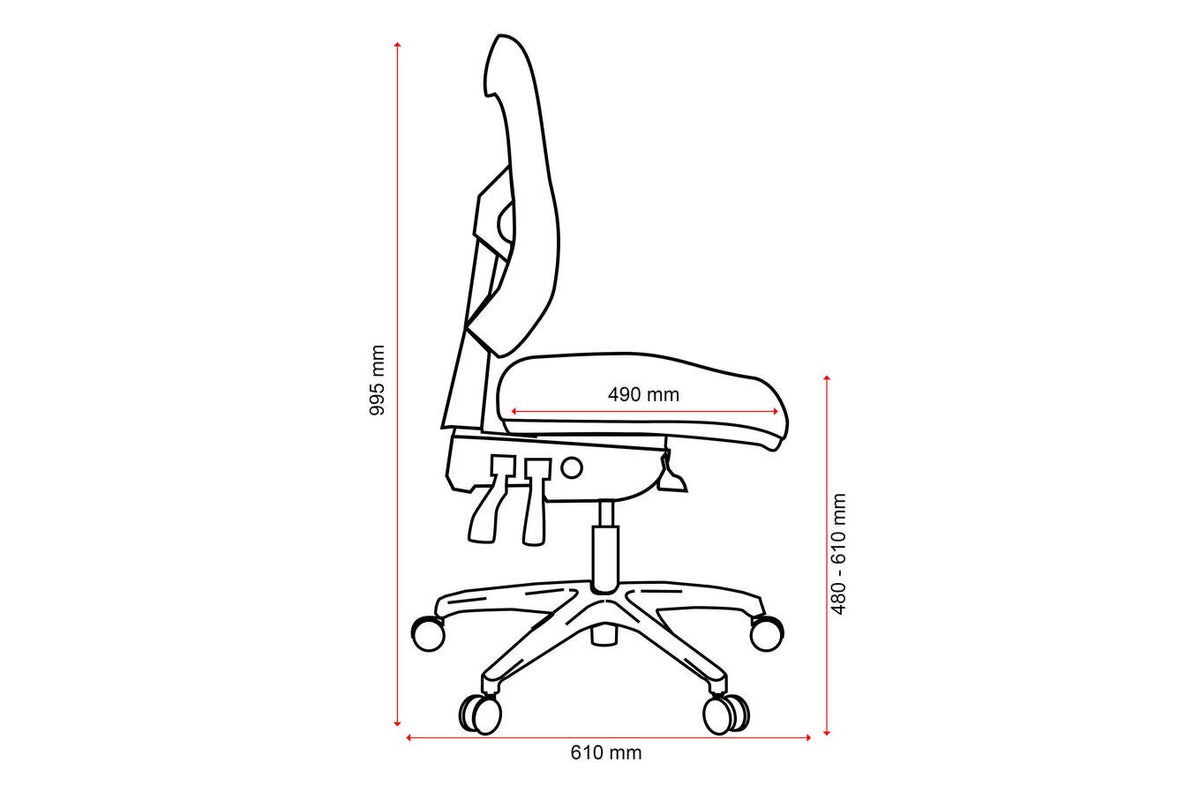 Buro Metro Chair with Seat Slide, Aluminium Base - view 5