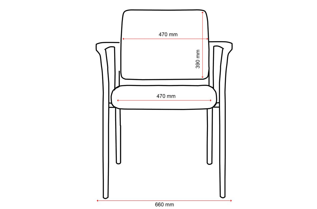 Buro Lindis 4 Leg Reflective Silver Frame, with Arms, Black Fabric - view 4