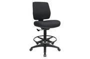 Buro Roma 1 Lever Mid Back Drafting Chair, Black Fabric