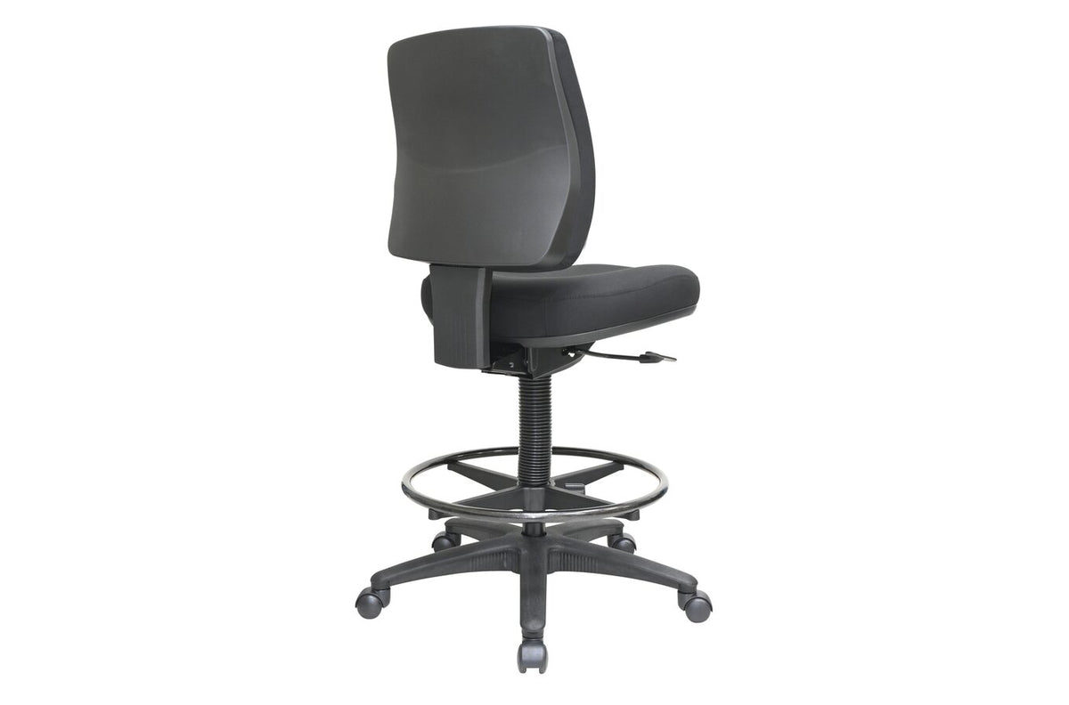 Buro Roma 1 Lever Mid Back Drafting Chair, Black Fabric - view 3