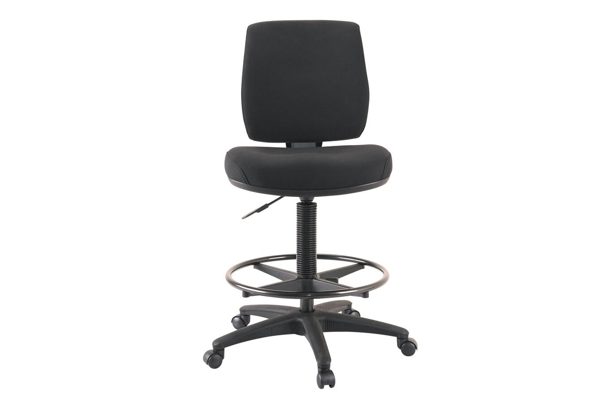 Buro Roma 1 Lever Mid Back Drafting Chair, Black Fabric - view 4