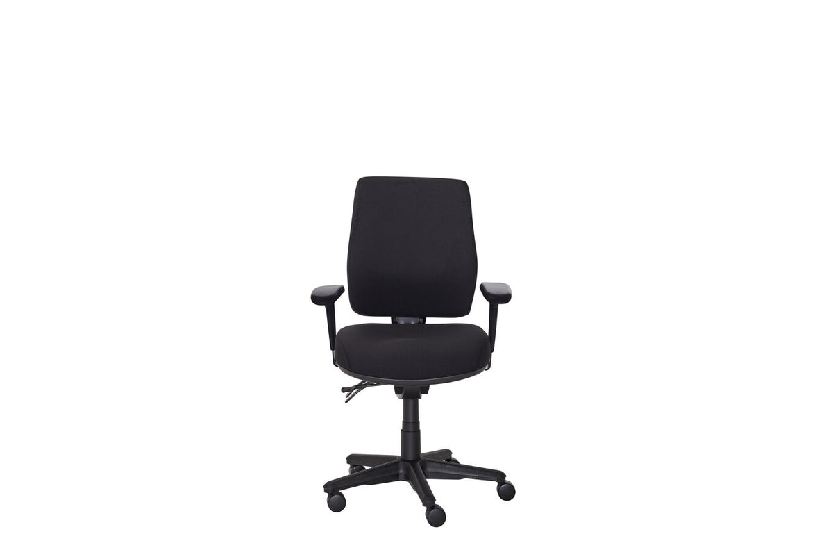 Buro Roma 3 Lever High Back Chair, with Arms, Black Fabric - view 2