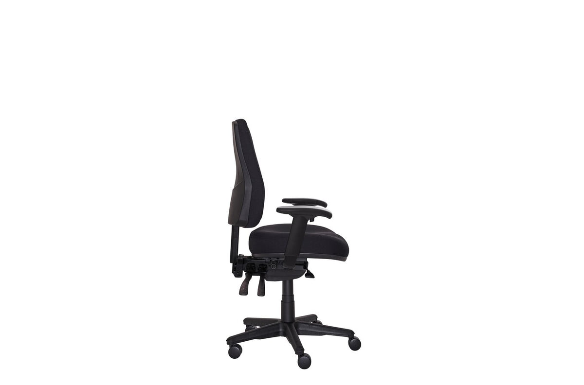 Buro Roma 3 Lever High Back Chair, with Arms, Black Fabric - view 4