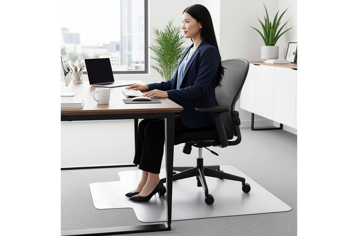 Floortex Chair Mat PVC Low Pile Carpet 114 x 135cm Keyhole - view 3