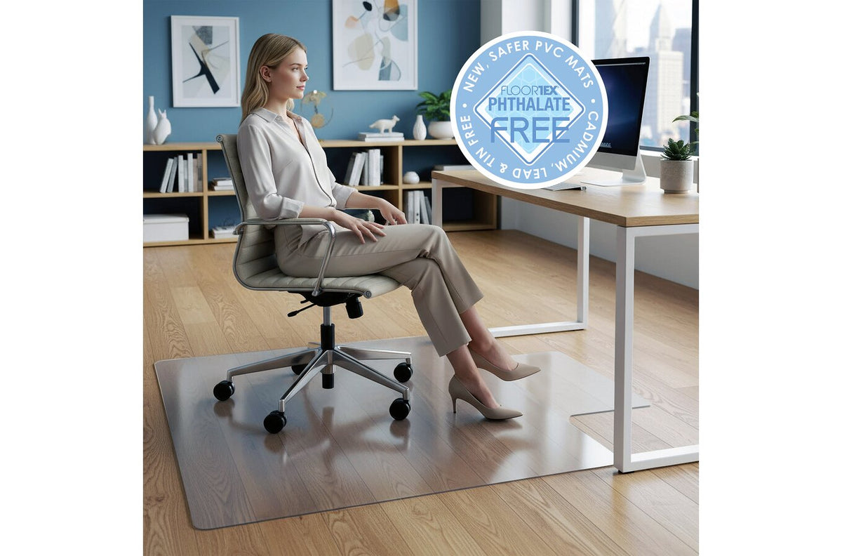 Floortex Chair Mat PVC Hard Floor 90 x 121cm Keyhole - view 5