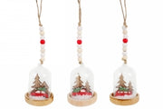 Decoration Christmas Hanging Glass Bell 62X62X75MM 3 Assorted