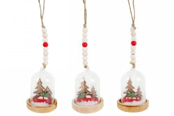 Decoration Christmas Hanging Glass Bell 62X62X75MM 3 Assorted