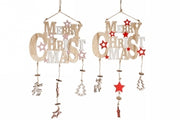 Christmas Decoration Wooden Hanging Plaque 600X260MM 2 Assorted
