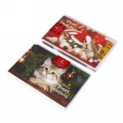 Christmas Cards 115X177MM Textured Foil Pet Assorted Box of 10