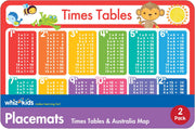 Whiz Kids Placemat Pk Times Table & Australia Map