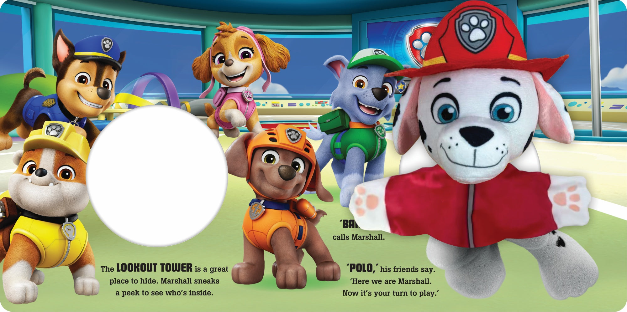 PAW Patrol - Hand Puppet Book - Marshall - Pups Play Hide-and-Seek — inside page 4