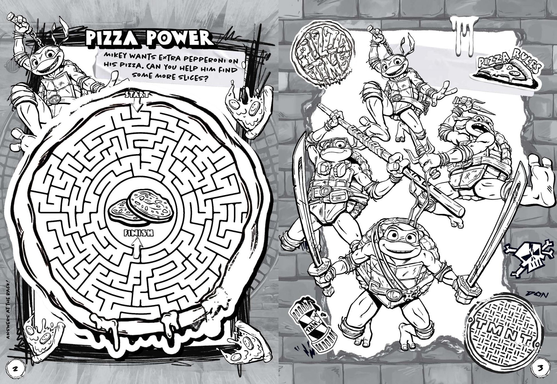 TMNT Mutant Mayhem - Colouring Book — inside page 3