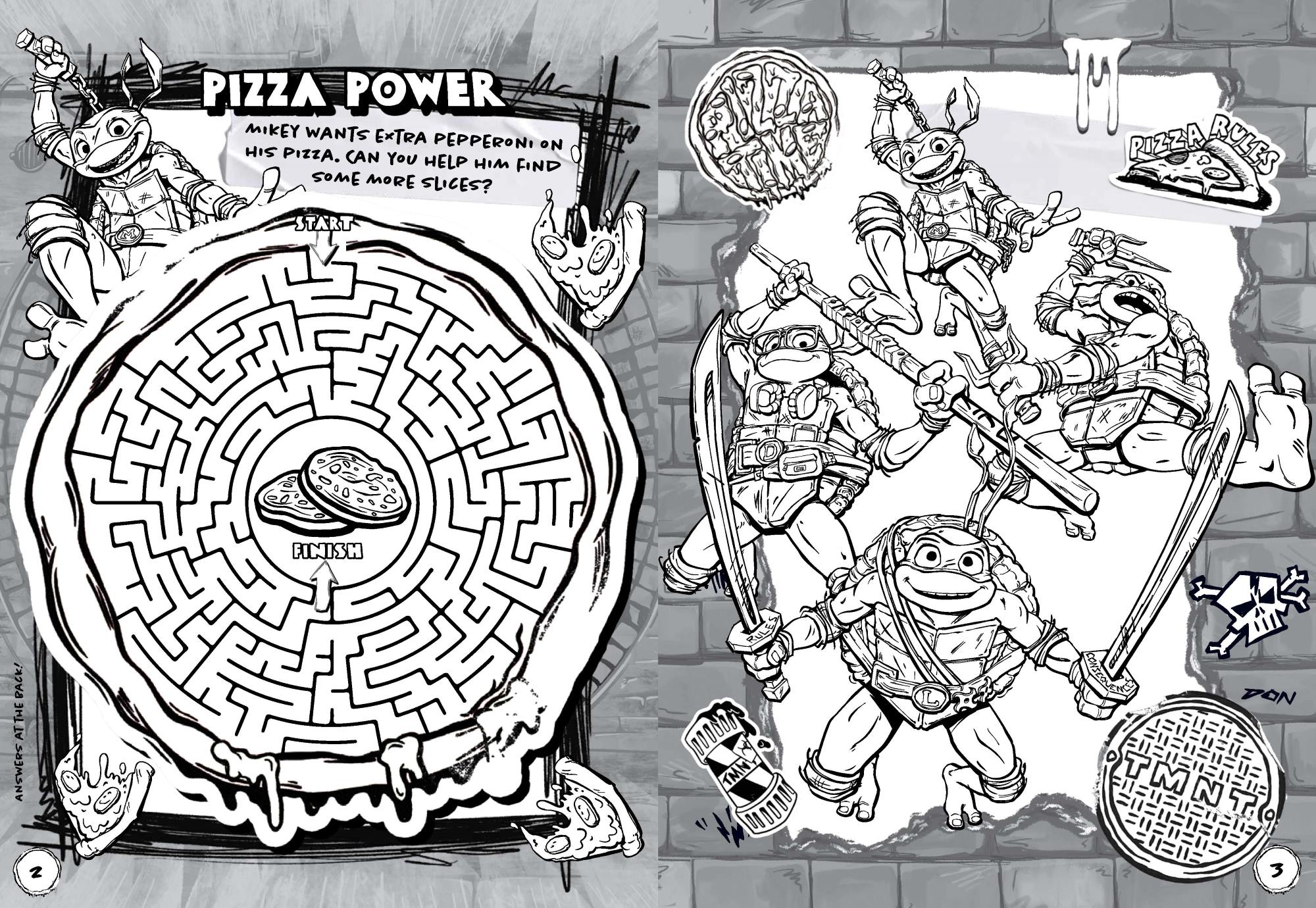 TMNT Mutant Mayhem - Colouring Book — inside page 3