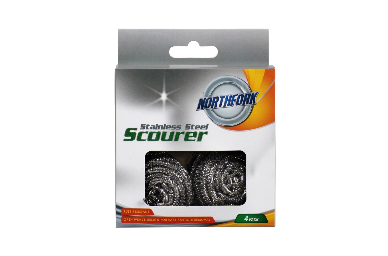 Northfork Stainless-Steel Scourer - Pack of 4 (Carton of 5)