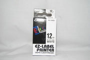 Casio XR-12WE Label Tape 12mm - Black on White