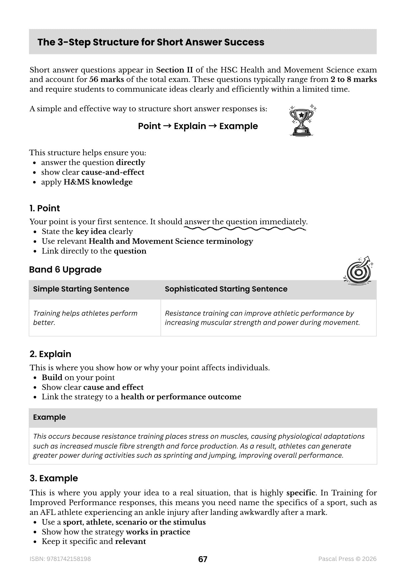 Excel 60 Days to Band 6 Health and Movement Science inside page 6 of 10