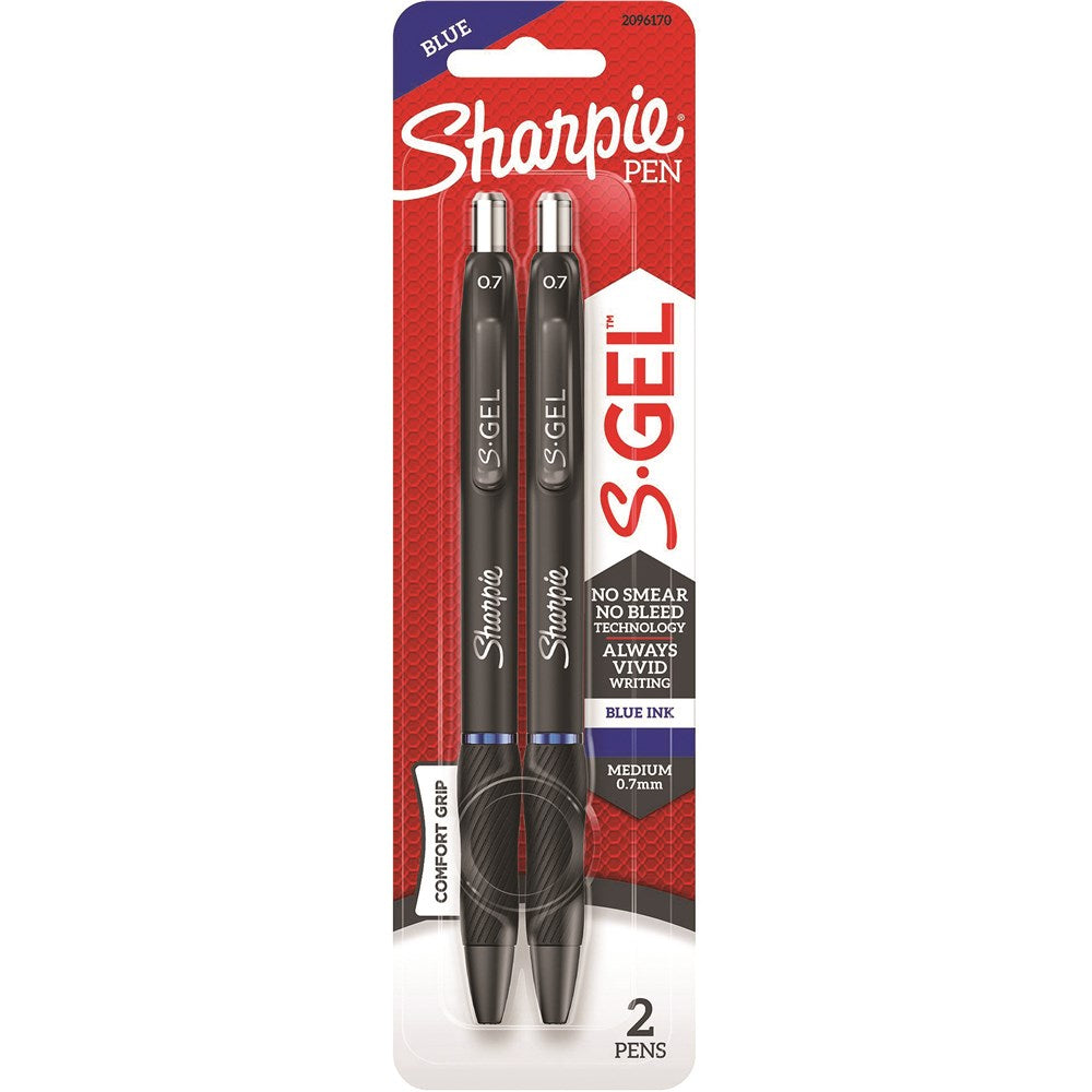 Sharpie S-Gel Retractable Gel Pens (0.7mm) - Blue (Pack of 2)