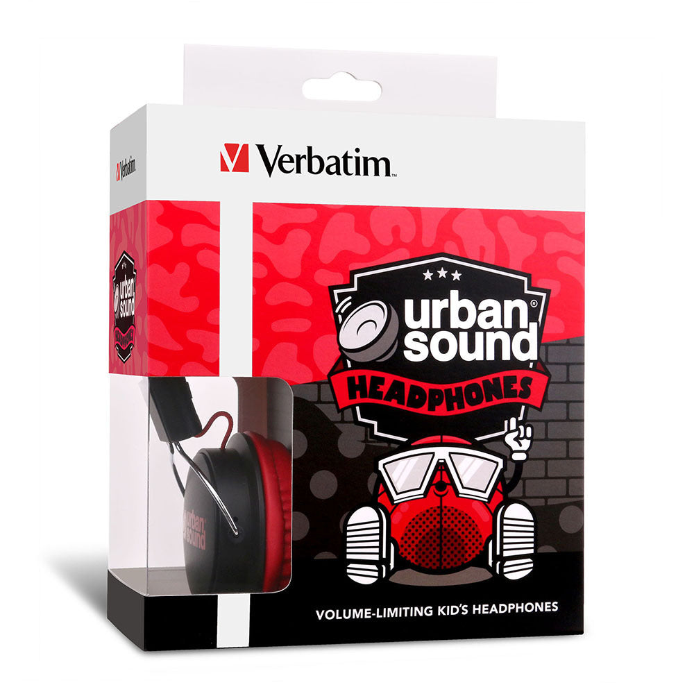 Verbatim Urban Sound Kid's Headphones - Red & Black