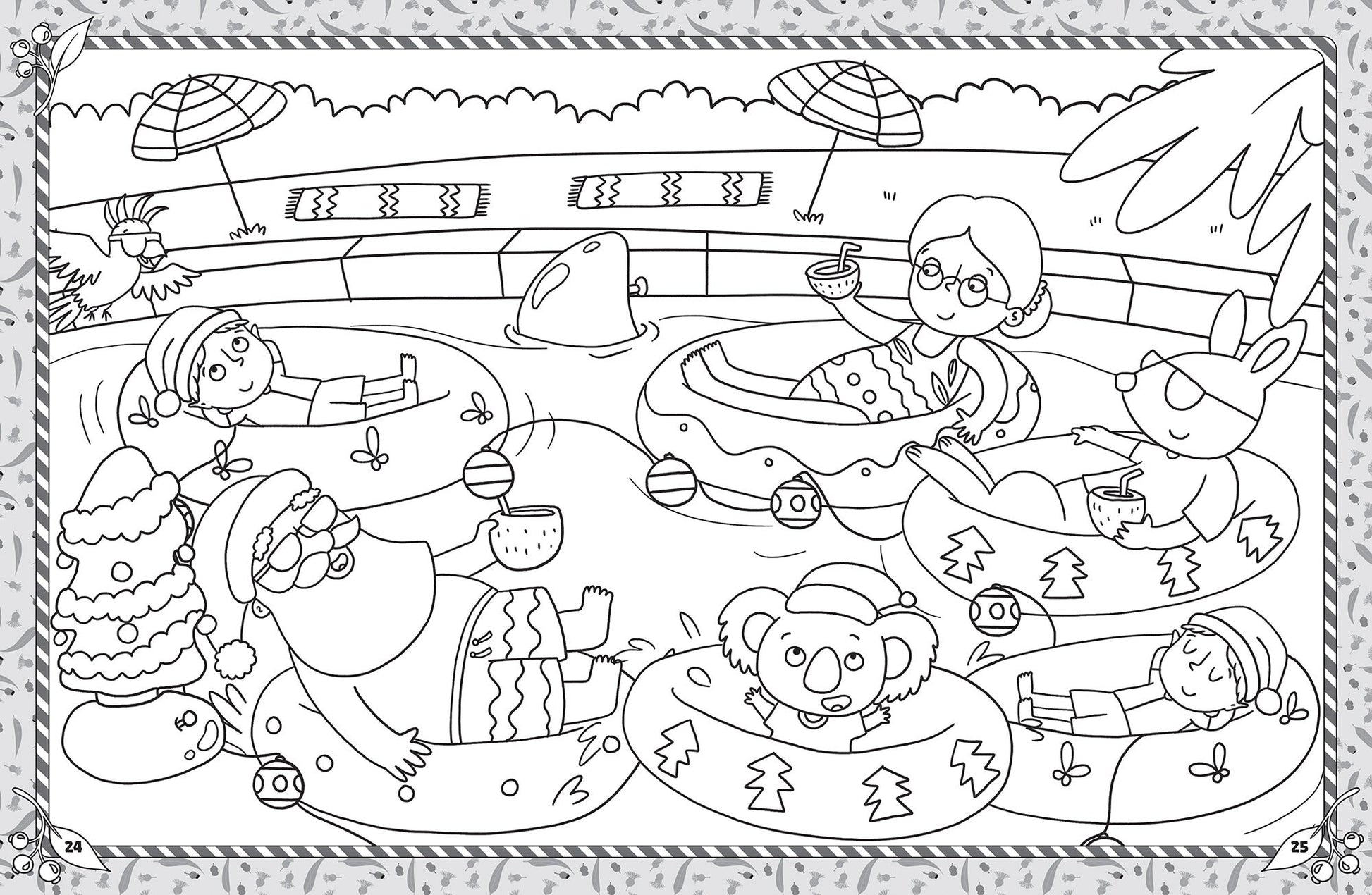 Aussie Christmas - Mega Colouring Book — inside page 1