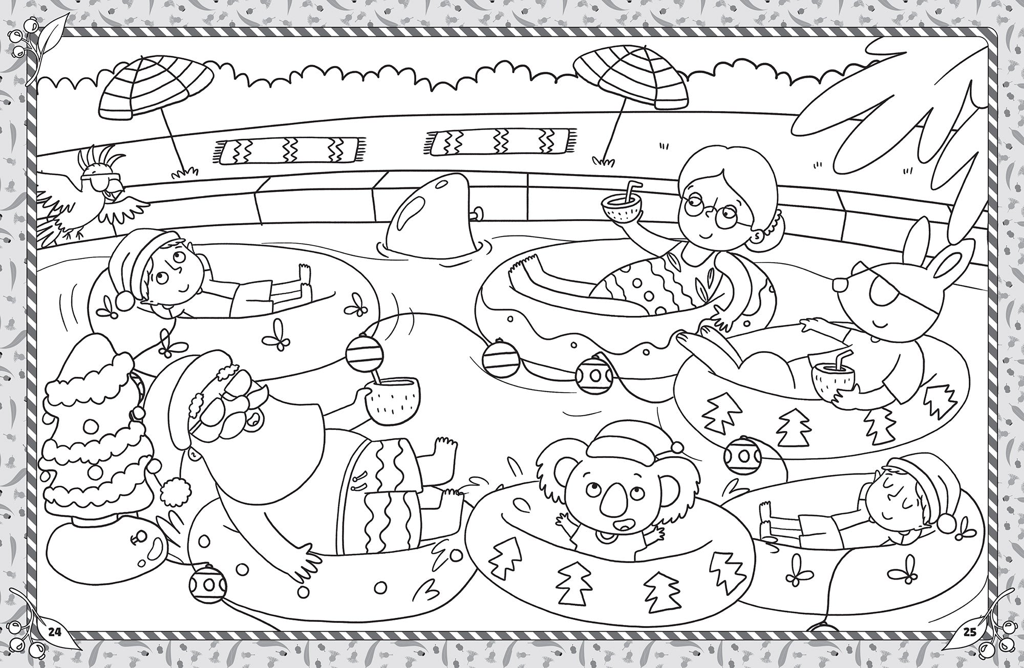 Aussie Christmas - Mega Colouring Book — inside page 1