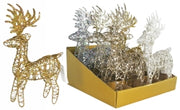 Christmas Decoration Glitter Wire Reindeer 4 Assorted
