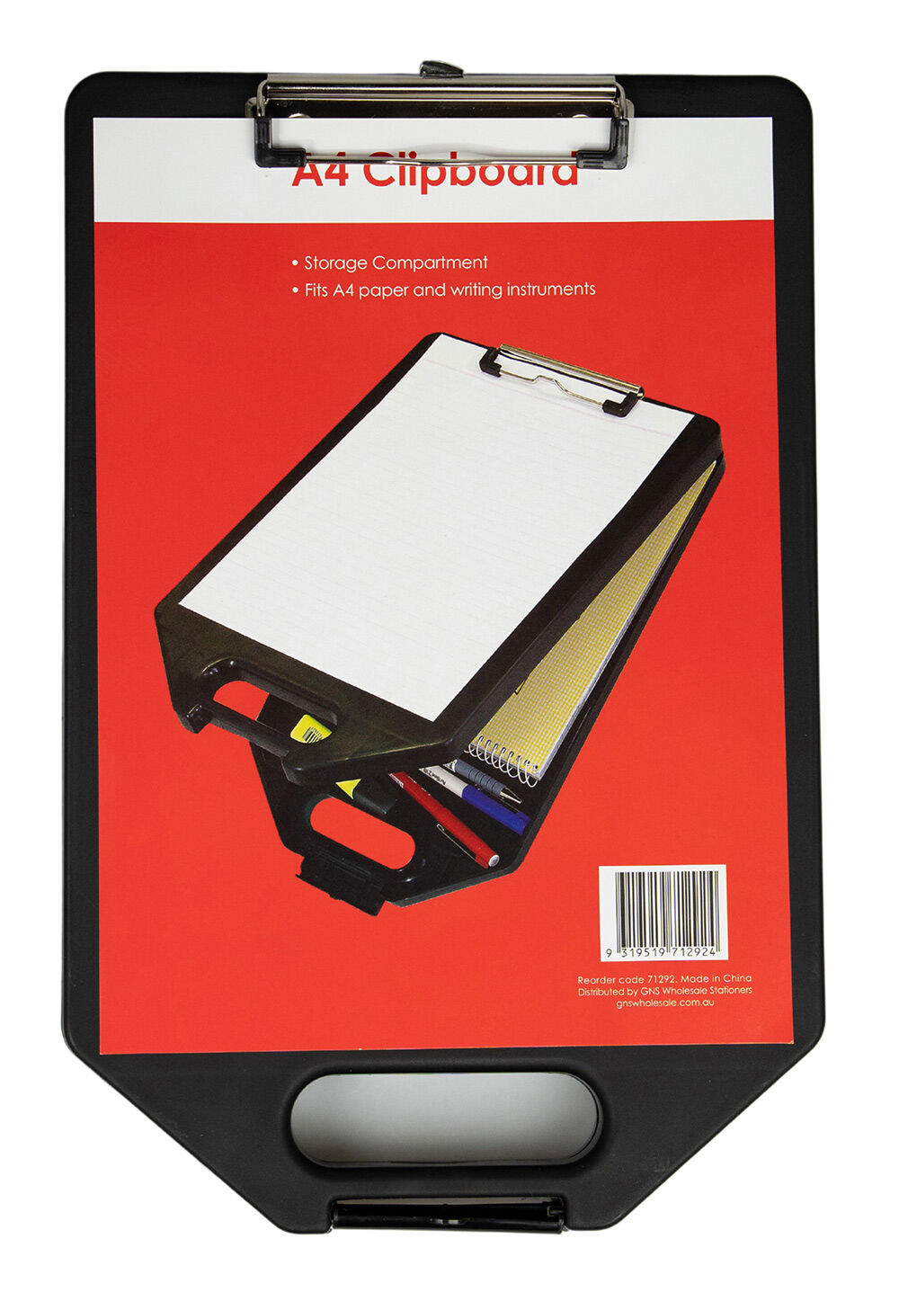 GNS Clipboard - Basic A4 With Storage: Black