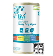 Livi Essentials Commercial Wipes - Yellow (Box of 4)