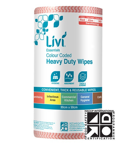 Livi Essentials Commercial Wipes - Red (Box of 4)
