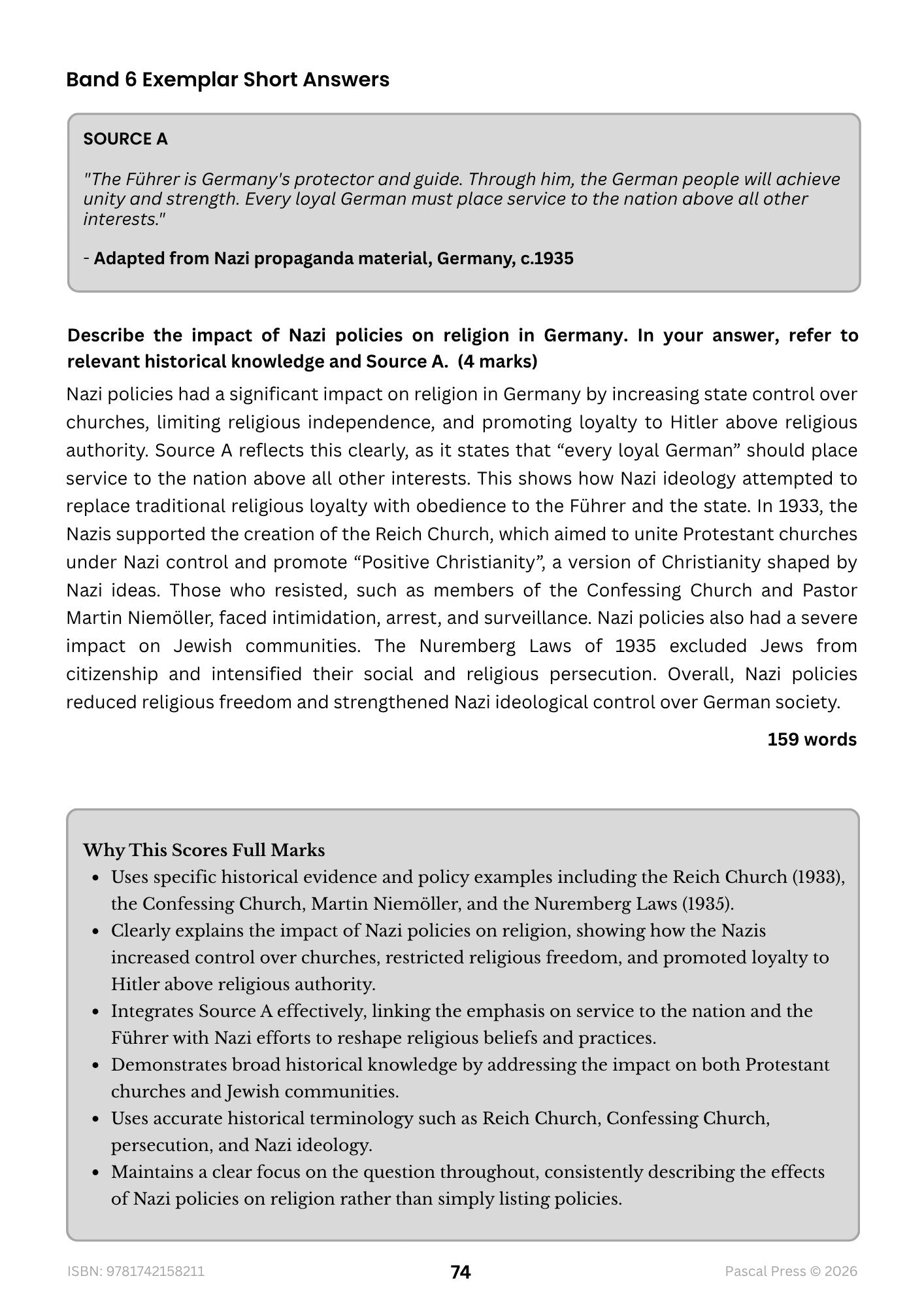 Excel 60 Days to Band 6 Modern History inside page 7 of 10