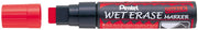 Pentel Marker 10.0-15.0mm Liquid - Chalk Wet Erase Broad Chisel Tip Red