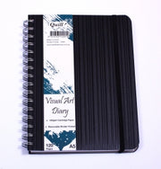 Quill Visual Art Diary Premium - A5 With Pocket Black (120 Page)