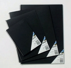 Quill Visual Art Diary - A3 Spiral Black Paper (45 Leaf)