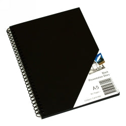 Quill Visual Art Diary - A5 Spiral Black Paper (45 Leaf)