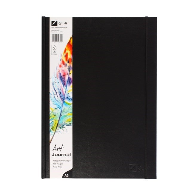 Quill Journal Art - A3 Hardcover 125GSM Elastic Closure 60 Leaf