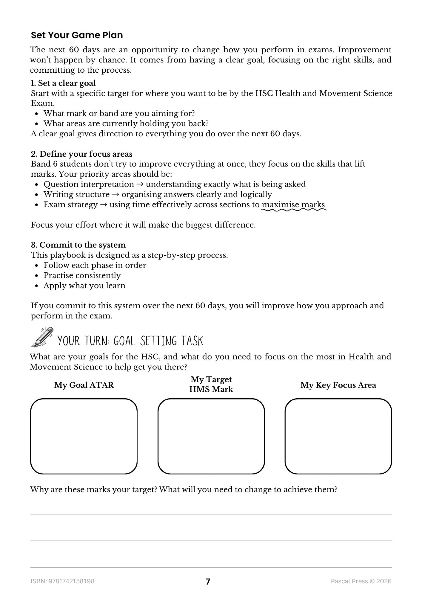 Excel 60 Days to Band 6 Health and Movement Science inside page 4 of 10