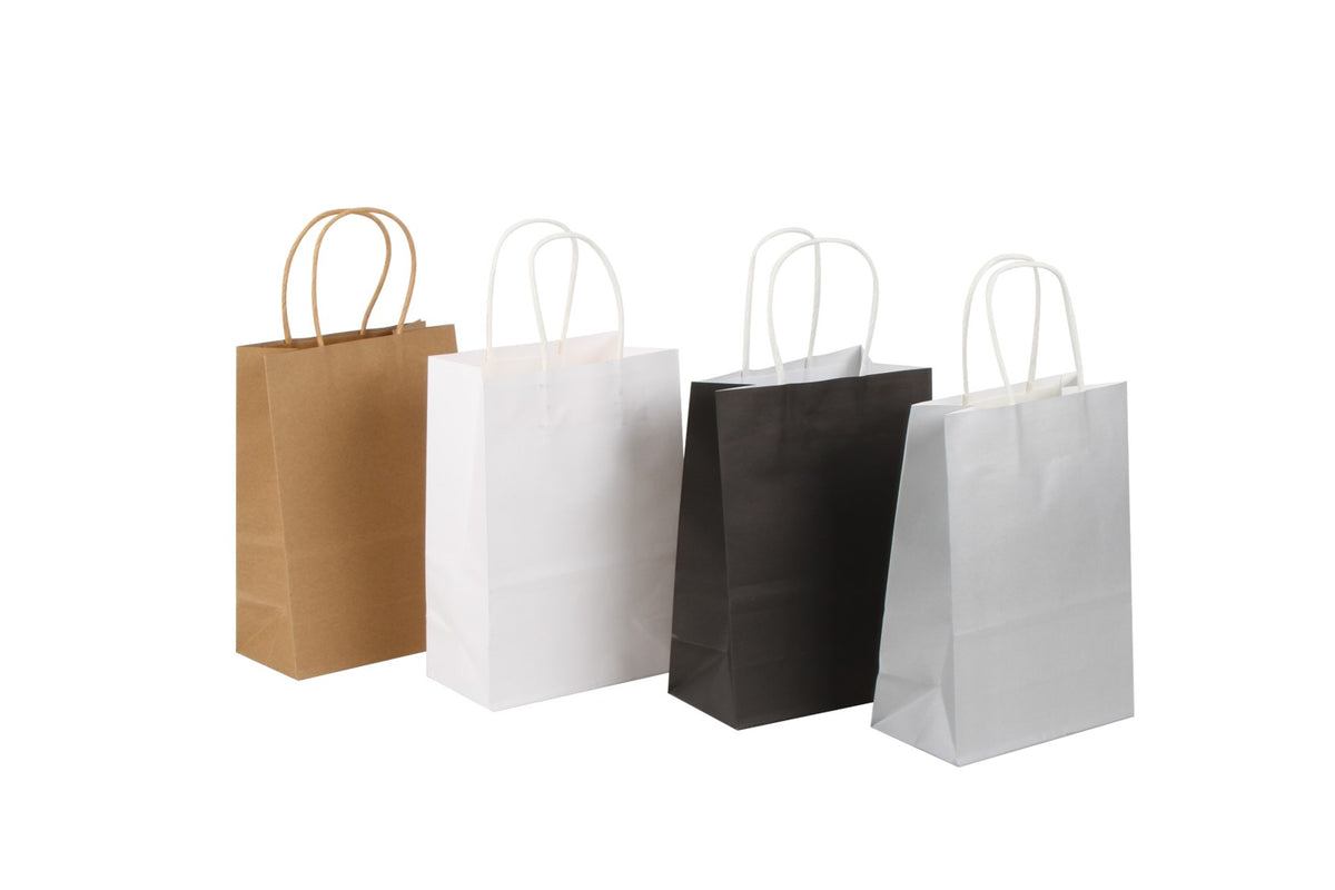 Gift Bag Plain 15X21CM Blk Gld Sil Wh Small