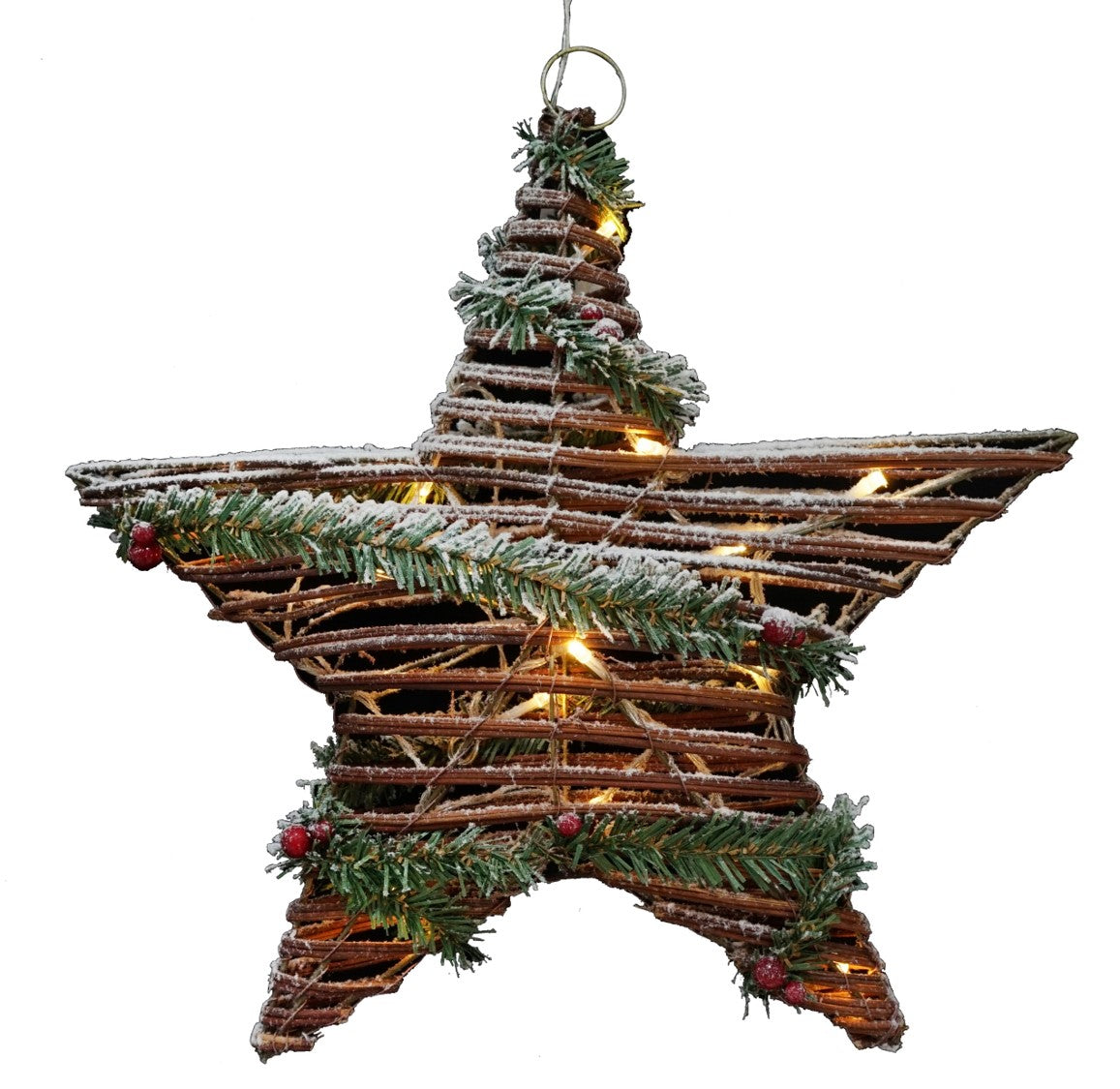 Christmas Heritage 38CM Rattan Forest Star Light Up 2XAA Batteries Not Included