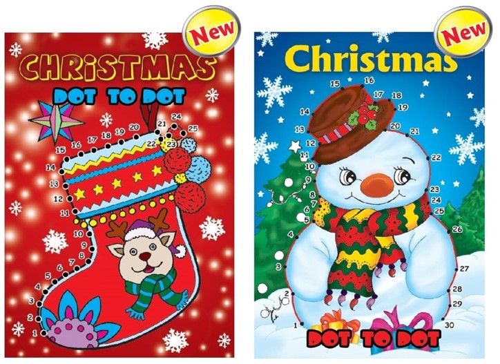 Book Colouring Christmas A4 Dot to Dot 2 Assorted 32PG