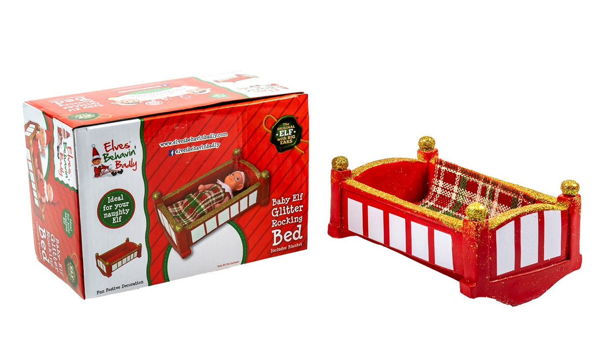 Elves Christmas Rocking Bed with Blanket