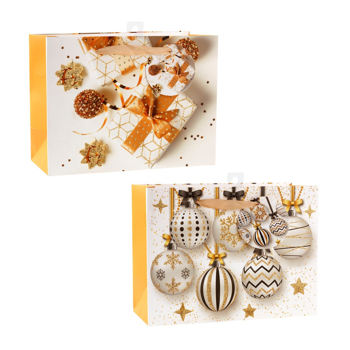 Gift Bag Christmas 230X180X100MM Foil Horizontal Medium 2 Assorted
